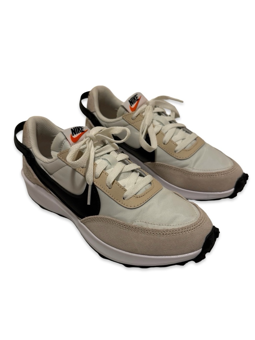 Women’s Nike Waffle Debut Sanddrift/Black/White Tennis Shoes - Picture 2 of 10